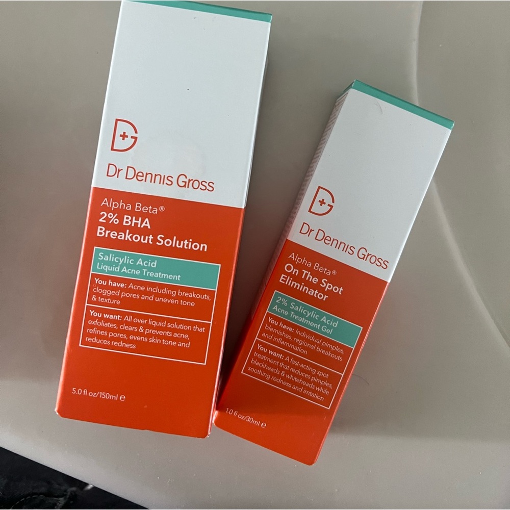 Dr. Dennis gross 2% bha breakout solution & on the spot treatment